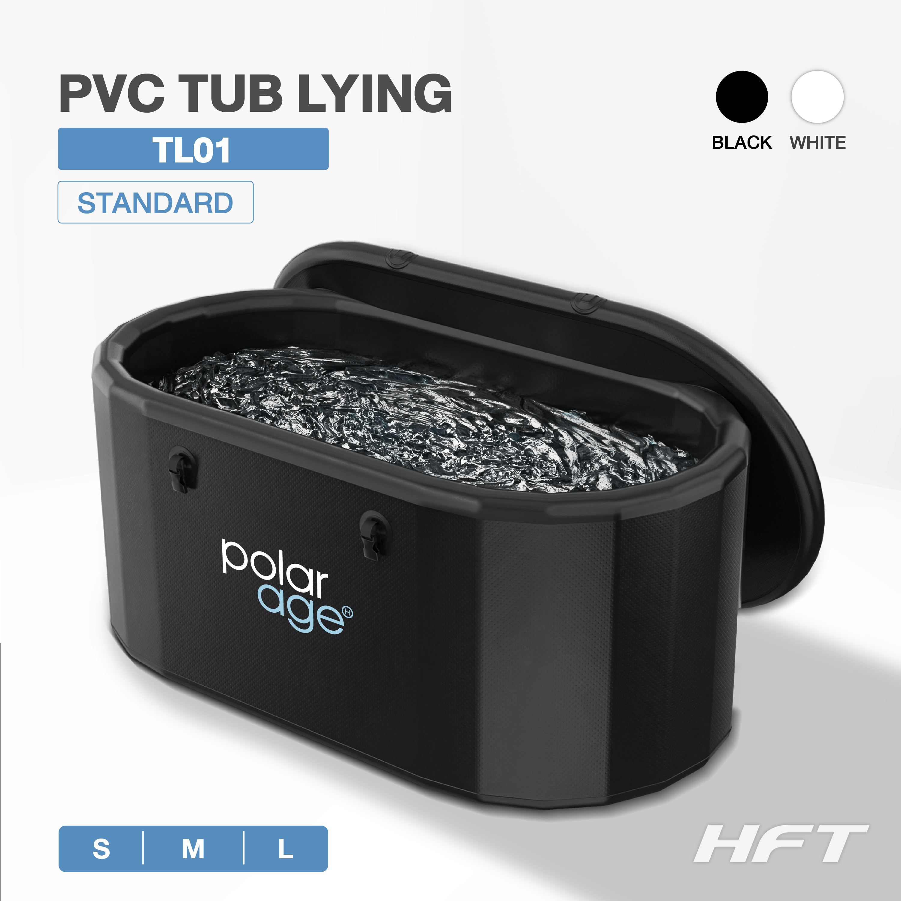 อ่างแช่น้ำเย็น HOMEFITTOOLS รุ่น MODEL01 ไซส์ XL PVC TUB LYING แบบนอน ทรงโค้ง_7
